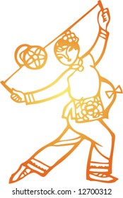 Set of Vector from Traditional Chinese Paper-cut, very popular in North-West China, for celebration of Spring Festival or Wedding