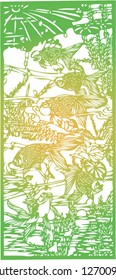 Set of Vector from Traditional Chinese Paper-cut, very popular in North-West China, for celebration of Spring Festival or Wedding