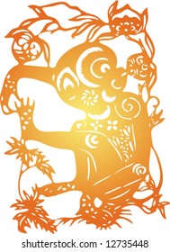 Set of Vector from Traditional Chinese Paper-cut, very popular in North-West China, for celebration of Spring Festival or Wedding
