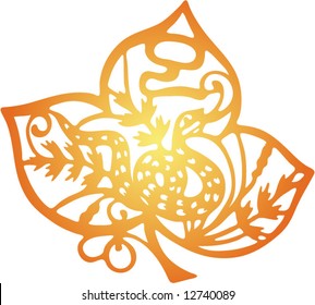 Set of Vector from Traditional Chinese Paper-cut, very popular in North-West China, for celebration of Spring Festival or Wedding