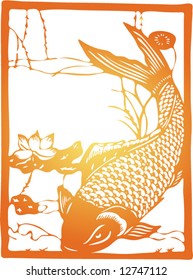 Set of Vector from Traditional Chinese Paper-cut, very popular in North-West China, for celebration of Spring Festival or Wedding