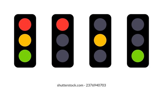 Set of Vector Traffic Light Illustrations