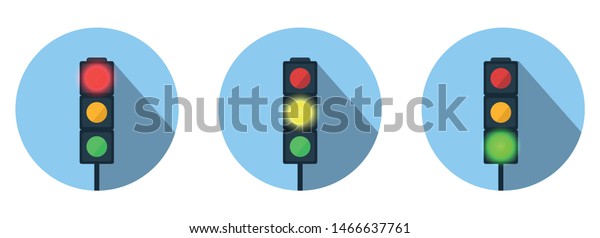 ベクター信号のセット Ledの信号が赤 黄 緑の信号を示す のベクター画像素材 ロイヤリティフリー