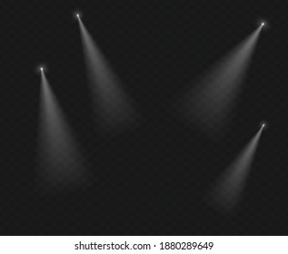 Set of vector transparent flash light effect, sunlight special lens. Bright gold flashes and glares