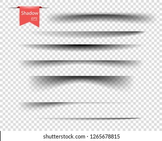 Set of vector transparent overlay shadows. Realistic design elements on an isolated transparent background for your design.