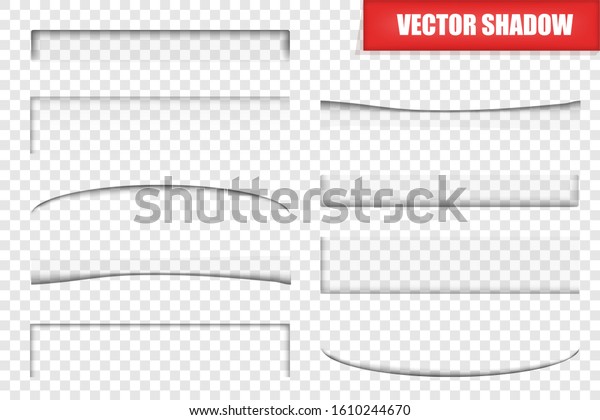 Set of vector transparent overlay shadows. Vector\
transparent realistic shadows set for advertising banner templates.\
Web banner. 