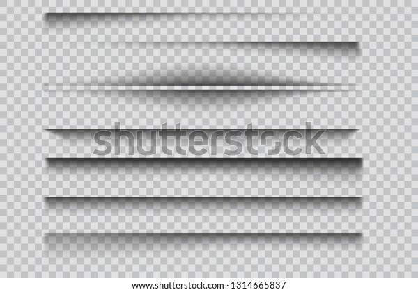 Set of  vector transparent shadows.\
shadow effects isolated on checkered\
background