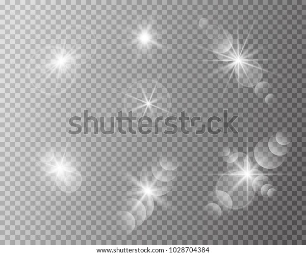 Set of vector transparent sun flash with\
rays and spotligh. Sunlight special lens flare light effect.\
Abstract texture for your design and\
business.