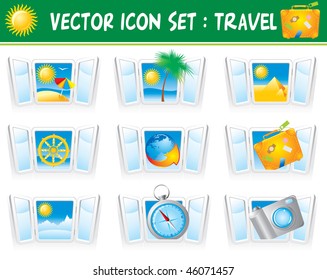 Set of vector travel icons