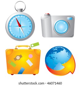 Conjunto de iconos de viaje vectorial