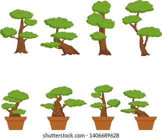set vector tree or plant