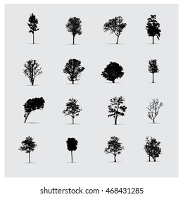 Similar Images, Stock Photos & Vectors of Set of tree silhouettes