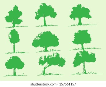 Set of Vector trees with leaves 