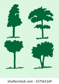Set of Vector trees with leaves 