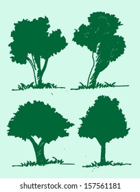 Set of Vector trees with leaves 