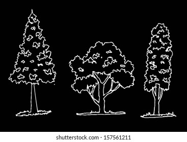 Set of Vector trees with leaves 