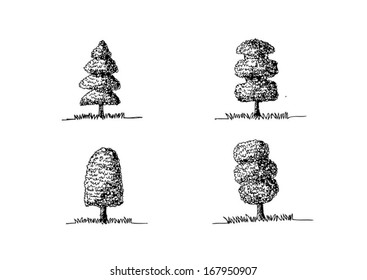 Set of Vector trees with leaves 