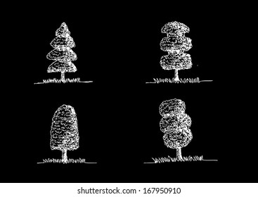 Set of Vector trees with leaves 