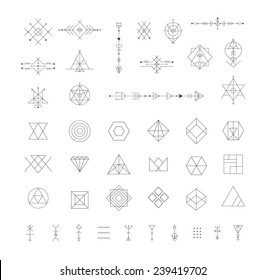 Sacred Geometry Set Minimal Geometric Shapes Stock Vector (Royalty Free ...