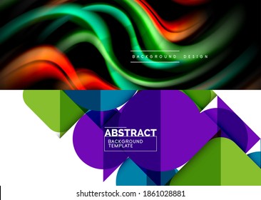 Set of vector triangle geometric backgrounds. Vector illustration for covers, banners, flyers and posters and other designs