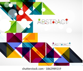 Set of vector triangle geometric backgrounds. Vector illustration for covers, banners, flyers and posters and other designs