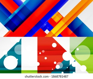 Set of vector triangle geometric backgrounds. Vector illustration for covers, banners, flyers and posters and other designs