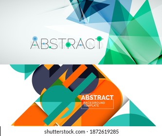 Set of vector triangle geometric backgrounds. Vector illustration for covers, banners, flyers and posters and other designs