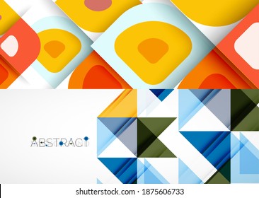 Set of vector triangle geometric backgrounds. Vector illustration for covers, banners, flyers and posters and other designs
