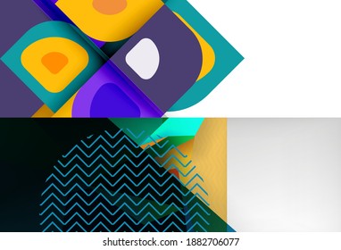 Set of vector triangle geometric backgrounds. Vector illustration for covers, banners, flyers and posters and other designs