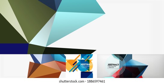 Set of vector triangle geometric backgrounds. Vector illustration for covers, banners, flyers and posters and other designs