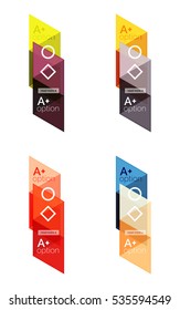 Set of vector triangle geometric infographic for workflow layout, diagram, number options or web design