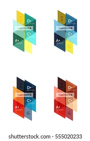 Set of vector triangle geometric infographic for workflow layout, diagram, number options or web design