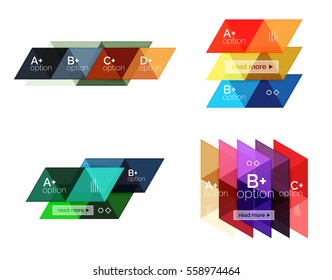 Set of vector triangle geometric infographic for workflow layout, diagram, number options or web design