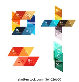 Conjunto de infografía geométrica de triángulo vectorial para diseño de flujo de trabajo, diagrama, opciones de número o diseño web