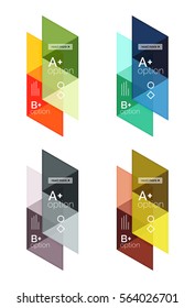 Set of vector triangle geometric infographic for workflow layout, diagram, number options or web design