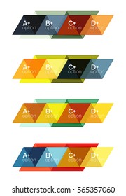 Set of vector triangle geometric infographic for workflow layout, diagram, number options or web design