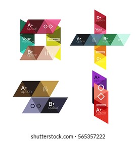 Set of vector triangle geometric infographic for workflow layout, diagram, number options or web design