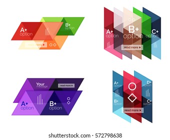 Set of vector triangle geometric infographic for workflow layout, diagram, number options or web design