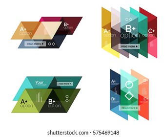 Set of vector triangle geometric infographic for workflow layout, diagram, number options or web design