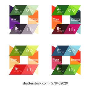 Set of vector triangle geometric infographic for workflow layout, diagram, number options or web design