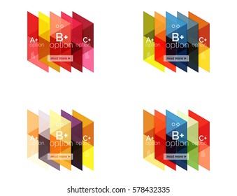 Set of vector triangle geometric infographic for workflow layout, diagram, number options or web design