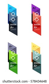 Set of vector triangle geometric infographic for workflow layout, diagram, number options or web design