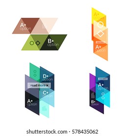 Set of vector triangle geometric infographic for workflow layout, diagram, number options or web design