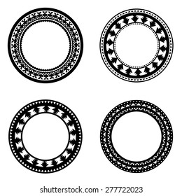set of vector tribal circle ornaments