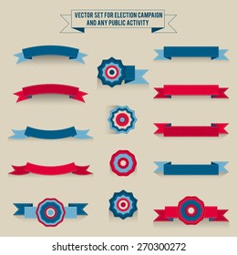 Set of vector tri-color elements for design infographic