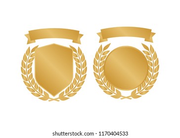 Set of vector trophy and award icons. Vector medal and award icons set