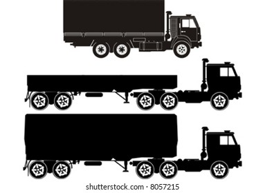 Set of vector truck illustrations. More transportation illustrations see in my portfolio.