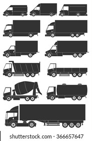 Set of vector trucks icons