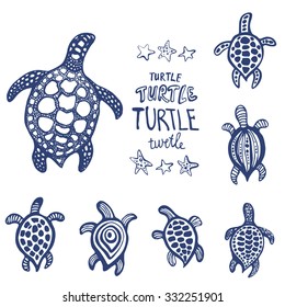 set of vector turtels