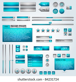 Set of vector ui azure/grey web elements